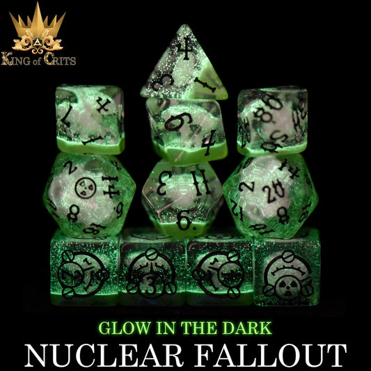 Nuclear Fallout - 11 Dice Set (Glow)