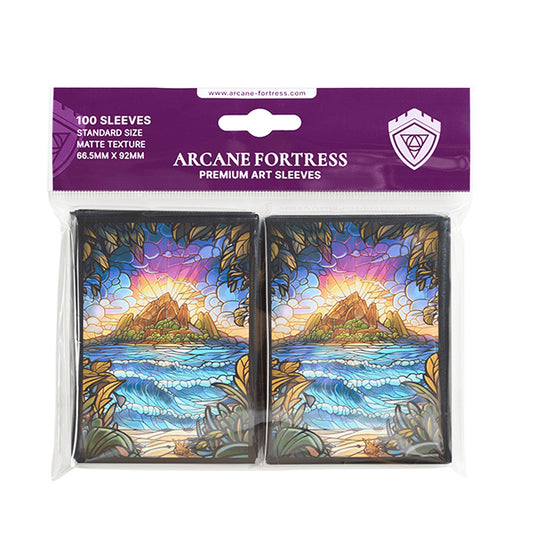 Arcane Fortress - Standard- Matte Art - Stained Glass- Hidden Island (100 ct)