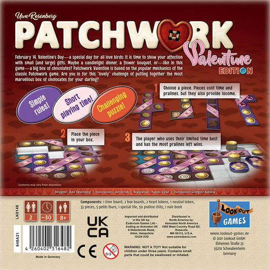 Patchwork: Valentine Edition - Board Game
