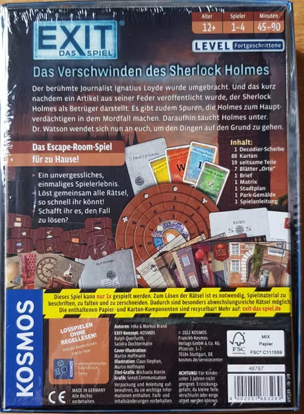 EXIT The Game - The Disappearance of Sherlock Holmes - Board Game