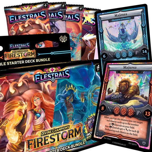 Firestorm 1st Edition - Hestia vs. Poseidon Double Starter Deck Bundle with 4 Packs