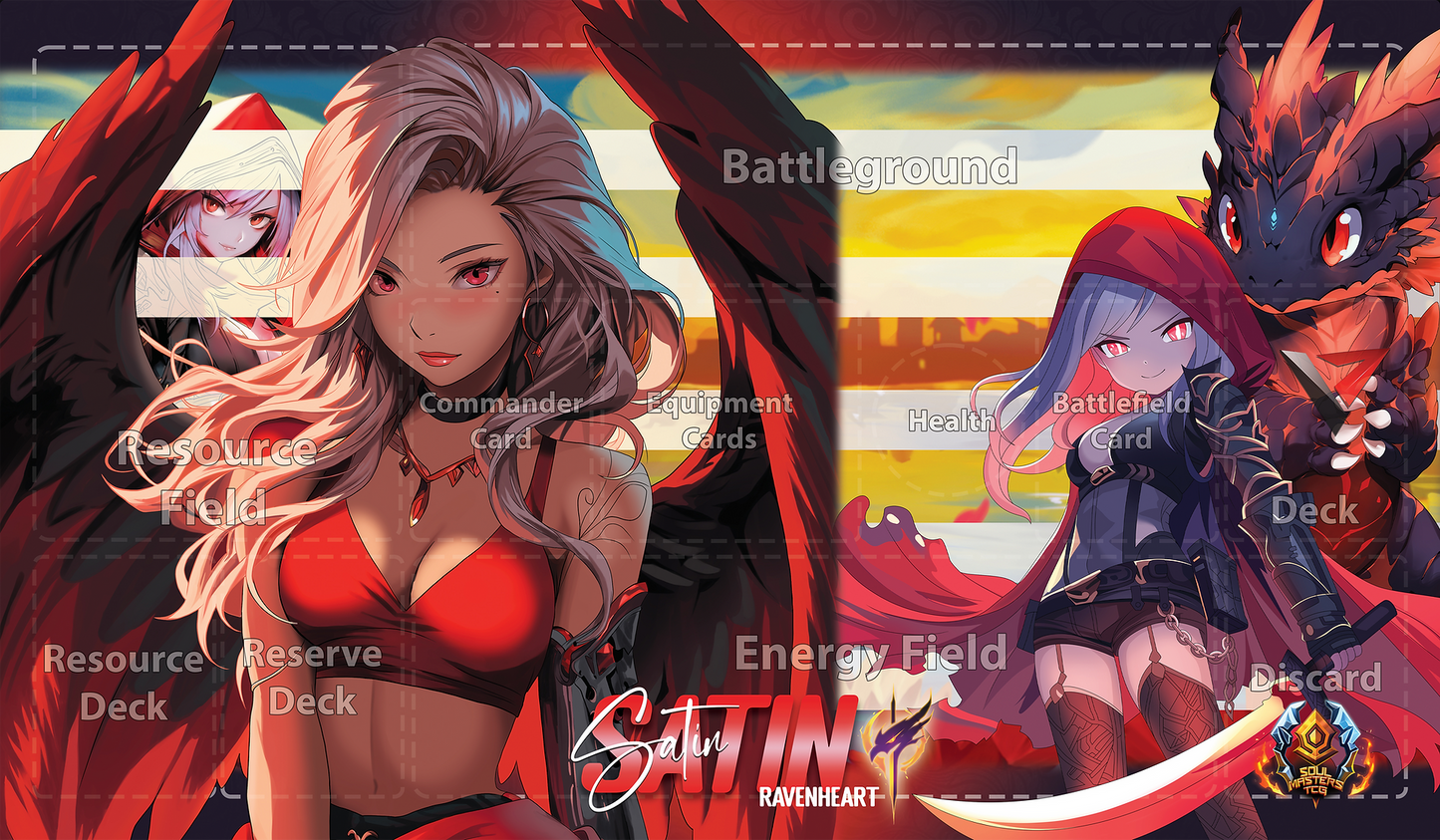 Satin Ravenheart Playmat w/bag- Grided