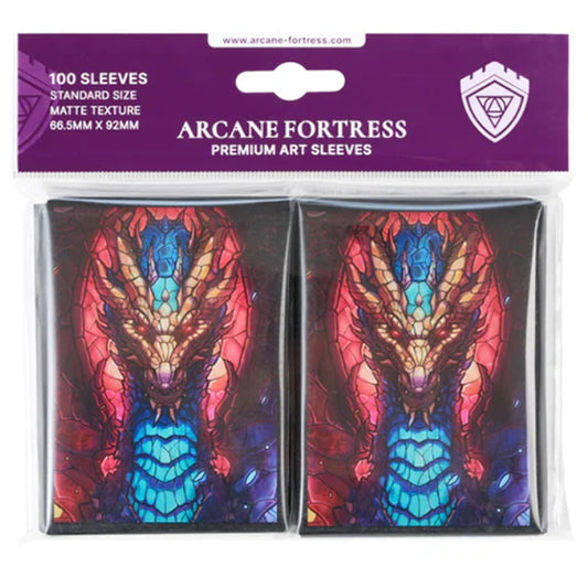 Arcane Fortress - Standard- Matte Art - Stained Glass- Fire & Ice Dragon (100 ct) (Copy)