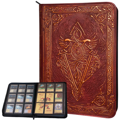 Tcg Faux-Leather Trading Card Binder - Red