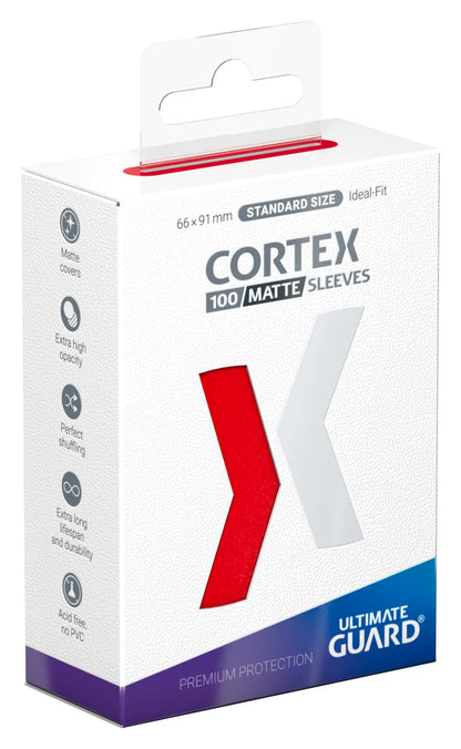Cortex Sleeves Matte Standard Size (100) - Red