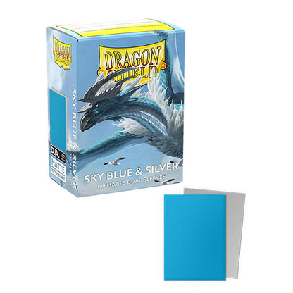Sky Blue & Silver - Matte Dual Sleeves - Standard Size