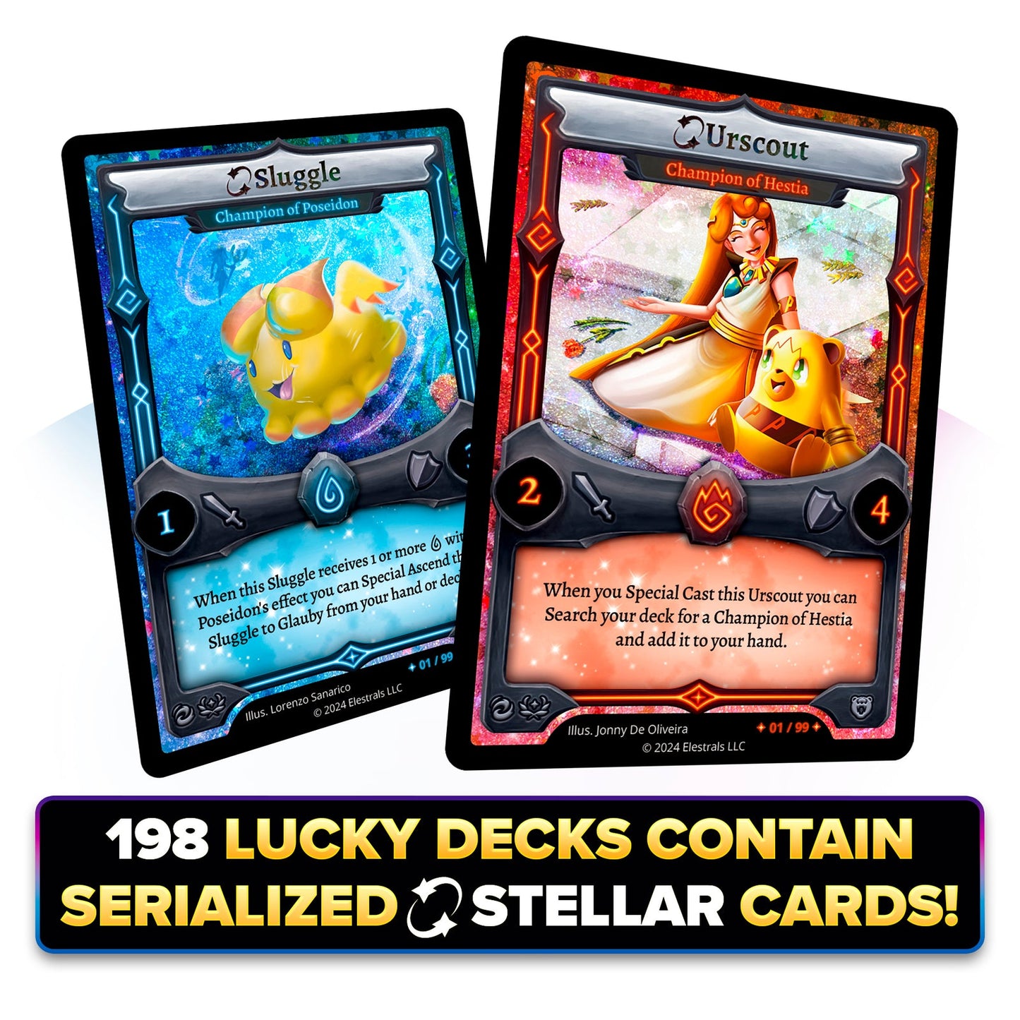 Firestorm 1st Edition - Hestia vs. Poseidon Double Starter Deck Bundle with 4 Packs