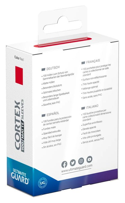 Cortex Sleeves Matte Standard Size (100) - Red